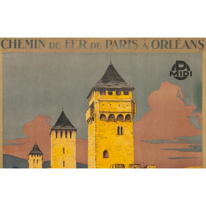 Vintage travel poster - Hallo - 1928 - Cahors France - 40.9 by 26.8 inches - View 2