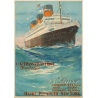 Affiche ancienne de voyage - Albert Sebille - 1930 - SS Paris French Line - 107 par 75 cm
