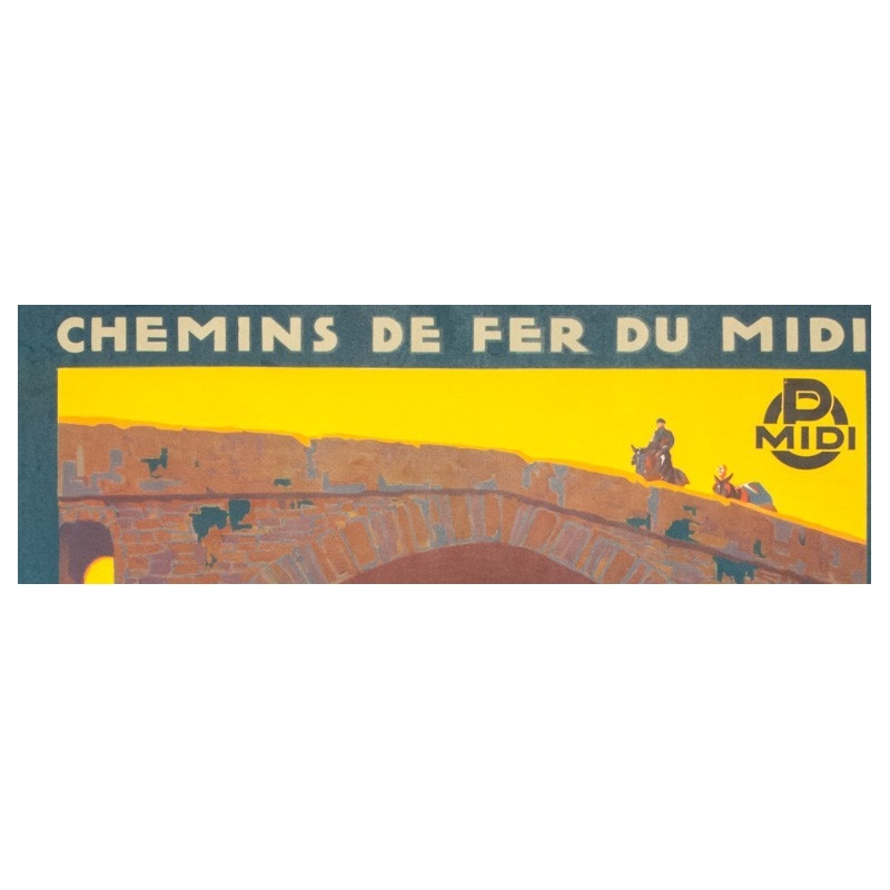 Affiche ancienne de voyage - Pierre Comarmont  - 1930 - Amélie les bains - 100 par 62 cm - Vue 2