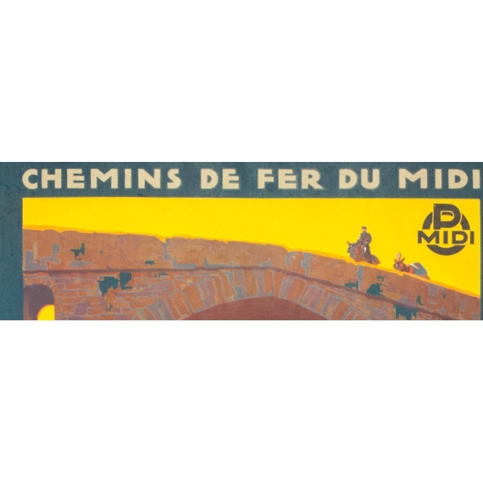 Affiche ancienne de voyage - Pierre Comarmont - 1930 - Amélie les bains - 100 par 62 cm - Vue 2 Affiche ancienne de voyage - Pierre Comarmont - 1930 - Amélie les bains - 100 par 62 cm - Vue 2