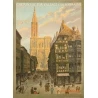 Vintage travel poster - Monograme G - 1920 - Strasbourg rue Mercier  - 41.3 by 29.9 inches