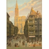 Affiche ancienne de voyage - Monograme G - 1920 - Strasbourg-rue Mercier  - 105 par 76 cm - Vue 3