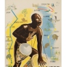 Affiche ancienne de voyage - anonyme -1950- Visitez l'Afrique occidentale française  - 99 par 61 cm - Vue 2