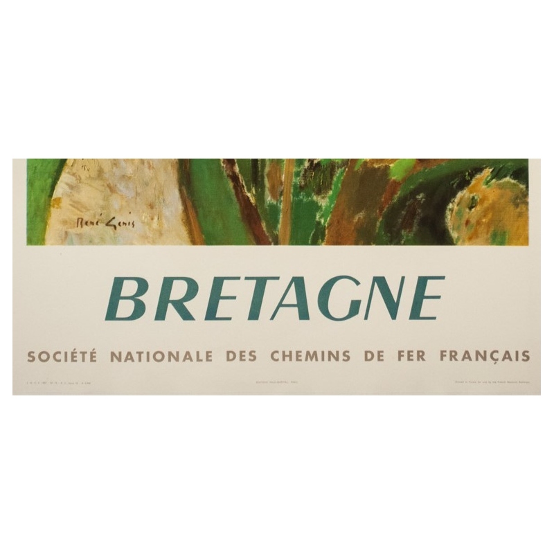 Vintage travel poster - René Jenis  - 1957 - Bretagne - SNCF - 39.4 by 24.8 inches - View 3