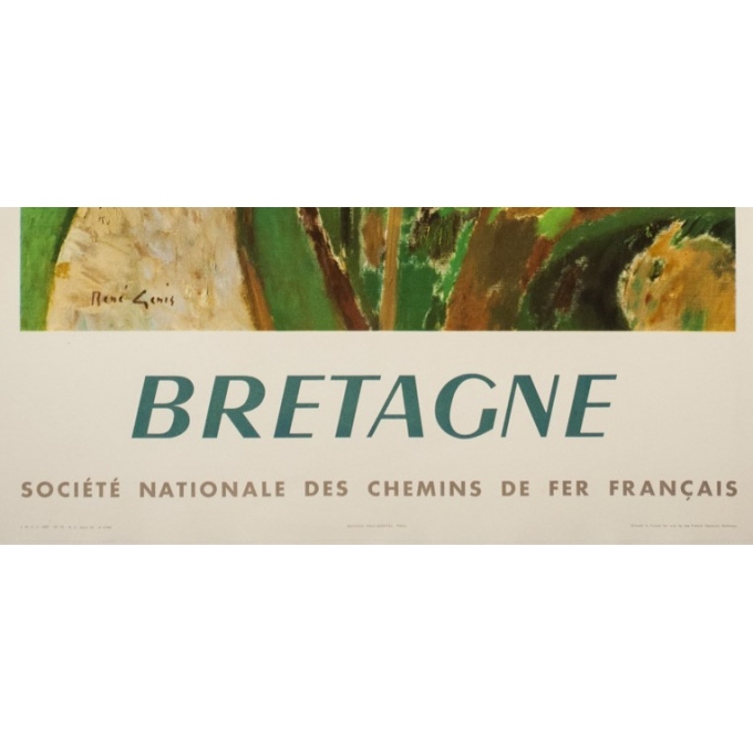 Vintage travel poster - René Jenis  - 1957 - Bretagne - SNCF - 39.4 by 24.8 inches - View 3