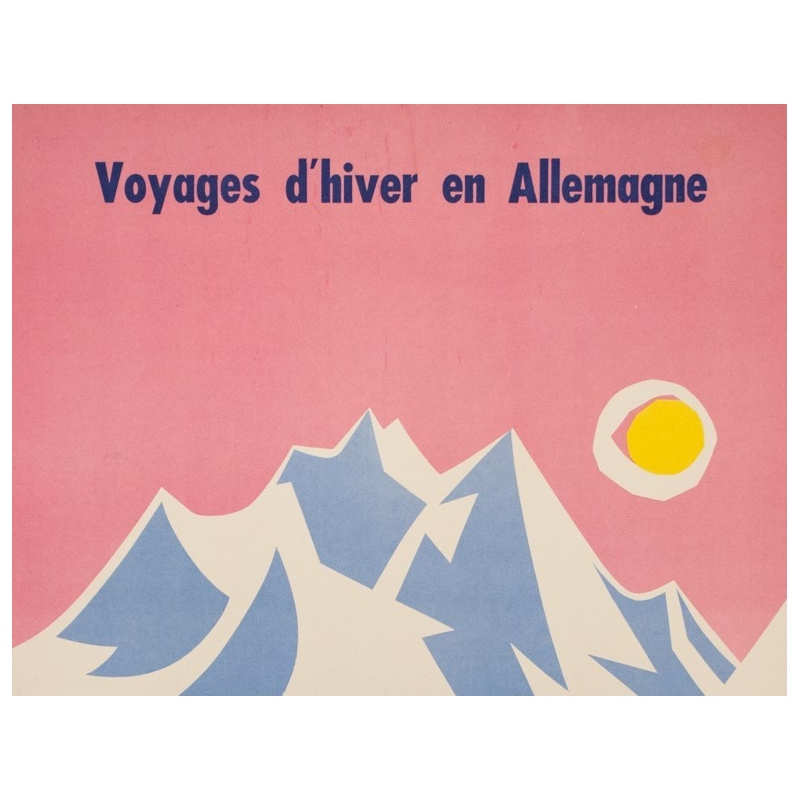 Affiche ancienne de voyage - Strom - 1960 - Voyage d'hiver en Allemagne - 100 par 63 cm - Vue 2