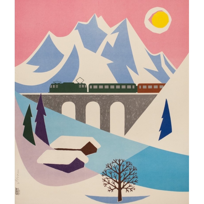 Vintage travel poster - Strom - 1960 - Voyage d'hiver en Allemagne - 39.4 by 24.8 inches - View 3