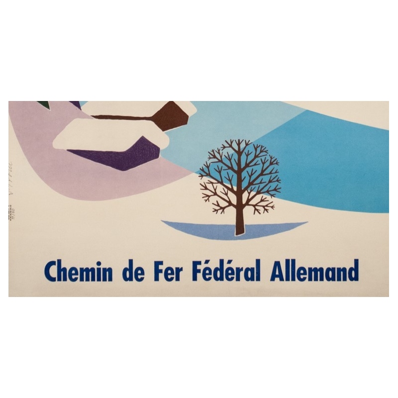 Vintage travel poster - Strom - 1960 - Voyage d'hiver en Allemagne - 39.4 by 24.8 inches - View 4