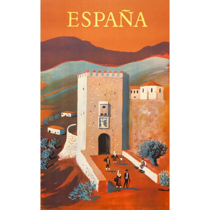 Vintage travel poster - Villemot - 1959 - España - 39.4 by 24.4 inches