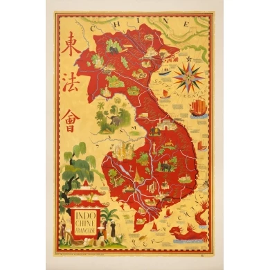 Affiche ancienne de voyage de Lucien Boucher de 1946 -...