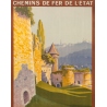 Affiche ancienne de voyage - Henry de Renocourt  - 1920 - Bretagne château de Fougères - 105 par 73.5 cm - Vue 2