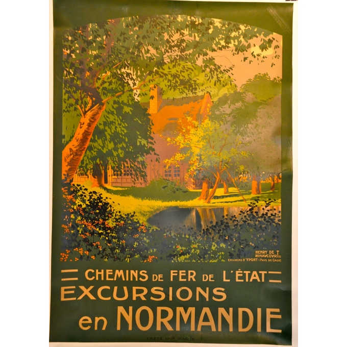 Excursions en Normandie (Yport) affiche originale Elbé Paris