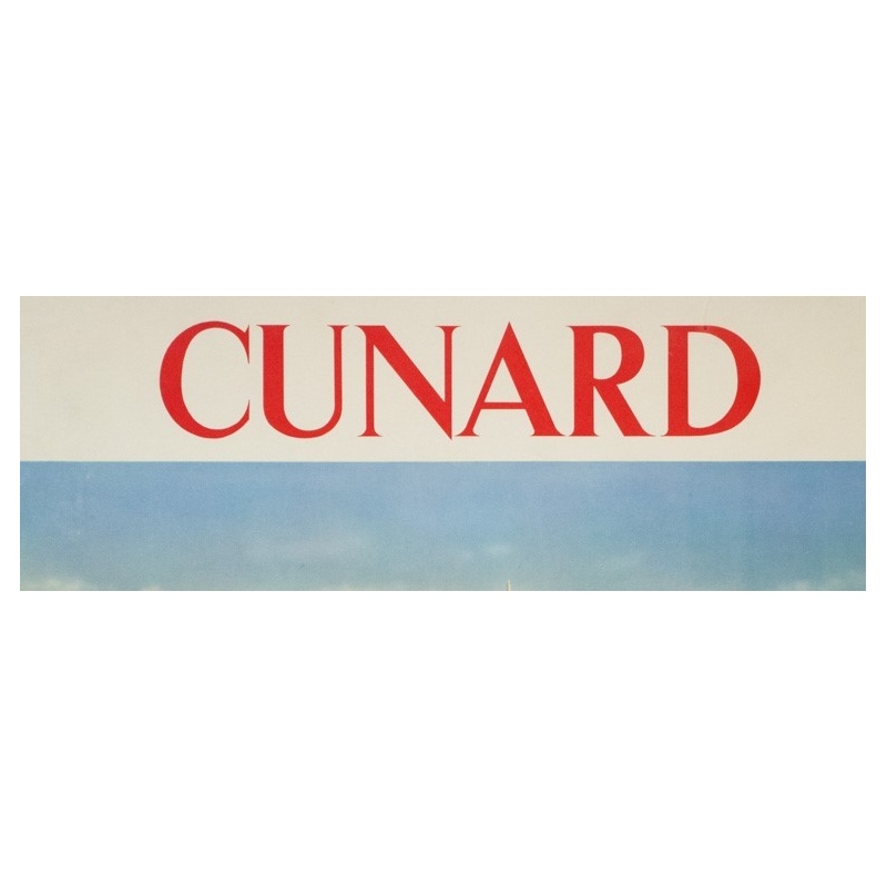 Vintage travel poster - anonyme - ca 1950 - Cunard-Etats-Unis- Canada - 47.2 by 25 inches - view 2