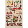 Affiche ancienne de voyage - Laus laum - 1952 - Danemark-pays des nuits claires - 100 par 62.5 cm