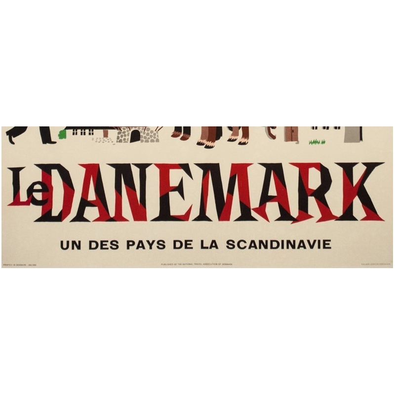 Vintage travel poster - Laus laum - 1952 - Danemark pays des nuits claires - 39.4 by 24.6 inches - View 3