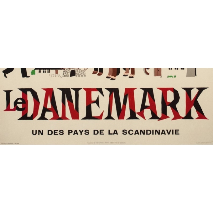 Affiche ancienne de voyage - Laus laum - 1952 - Danemark-pays des nuits claires - 100 par 62.5 cm - vue 3