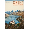 Affiche ancienne de voyage - anonyme - 1950 - Spiez-Suisse- - 101.5 par 64.5 cm