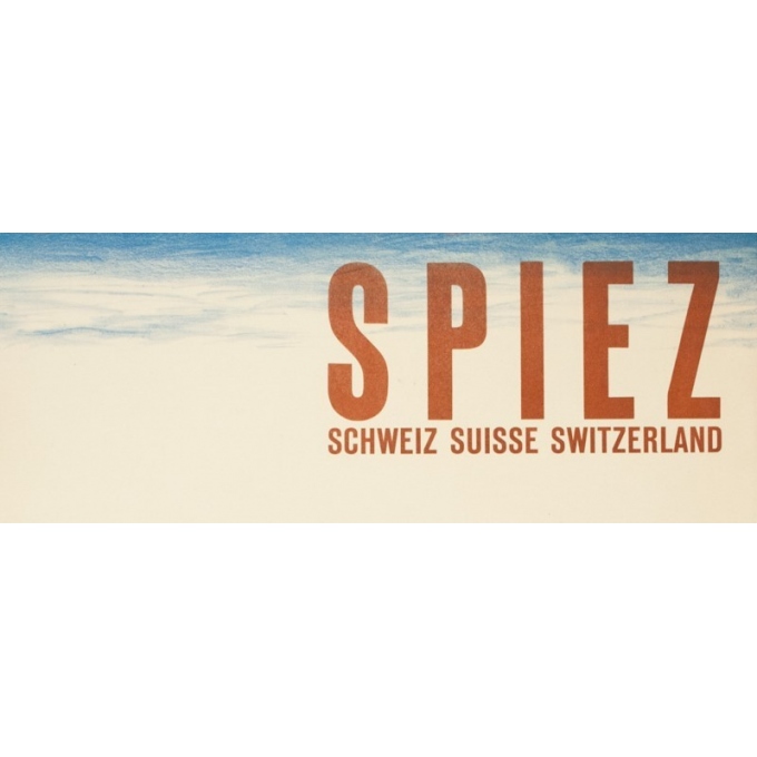 Affiche ancienne de voyage - anonyme - 1950 - Spiez-Suisse- - 101.5 par 64.5 cm - Vue 2