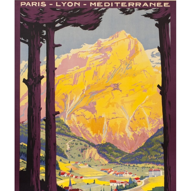 Affiche ancienne de voyage - Roger Soubie - 1925 -  PLM En Tarentaise - 109 par 76 cm - Vue 2