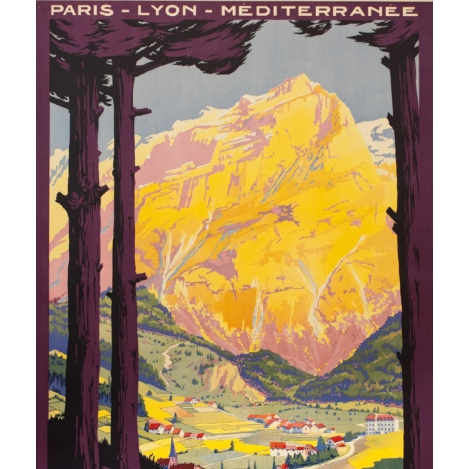 Vintage travel poster - Roger Soubie - 1925 - PLM - En Tarentaise France - 42.9 by 29.9 inches - View 2