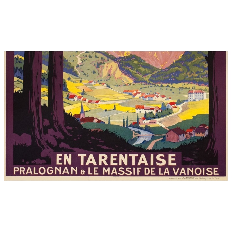 Affiche ancienne de voyage - Roger Soubie - 1925 -  PLM En Tarentaise - 109 par 76 cm - Vue 3
