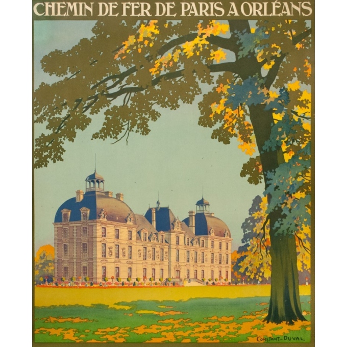 Affiche ancienne de voyage - Constant Duval - 1926- Cheverny-Château de la Loire  - 103.5 par 74 cm - Vue 2