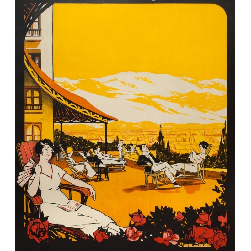 Vintage travel poster - Roger Soubie - 1930 - Escaldes-Pyrénées orientales - 41.3 by 29.5 inches - View 3