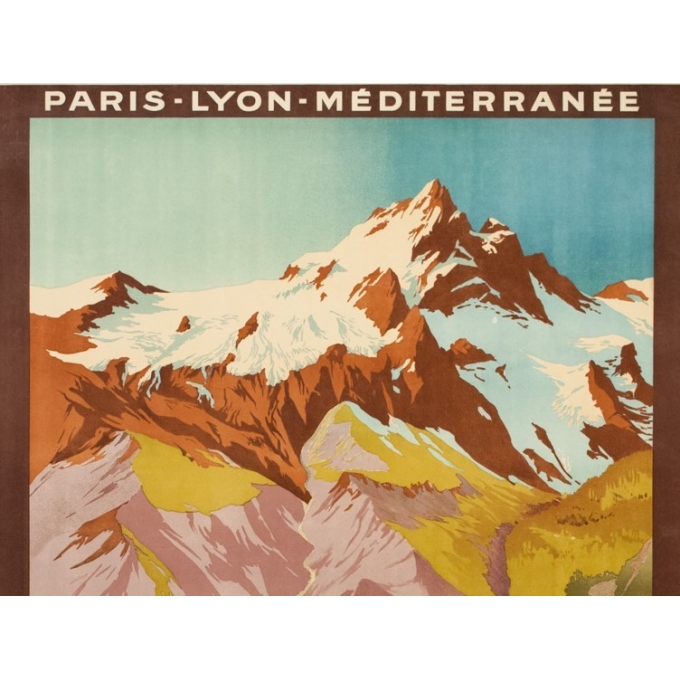 Vintage travel poster - Julien Lacaze  - 1910 - La Meije- Versant de la Grave - 42.1 by 30.7 inches - View 2