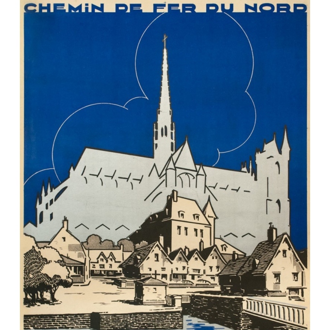 Affiche ancienne de voyage - Ringard - 1929- Amiens - 104.5 par 73.5 cm - 2