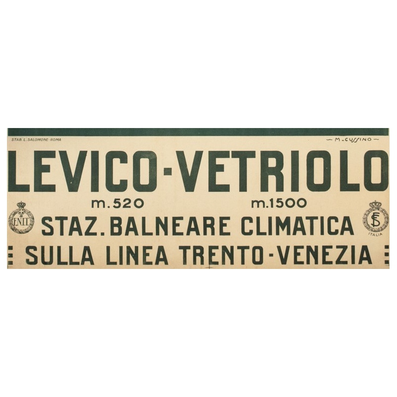 Affiche ancienne de voyage - M.Cussino - 1920 - Levico-Vertriolo-Italia-Italie - 98 par 69 cm - 3