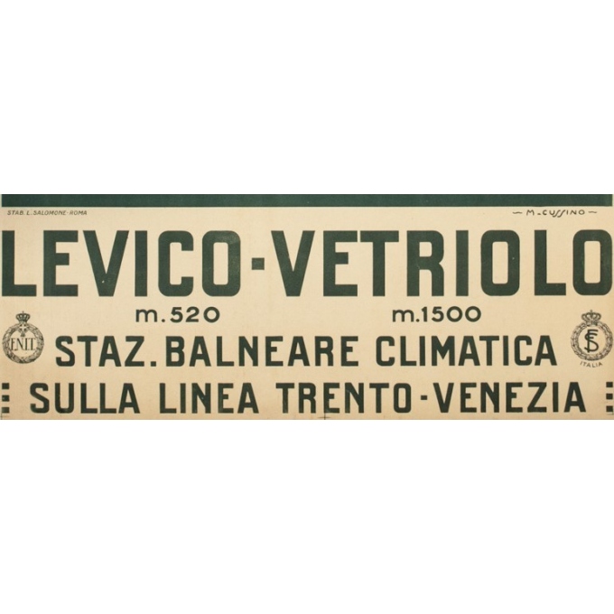 Affiche ancienne de voyage - M.Cussino - 1920 - Levico-Vertriolo-Italia-Italie - 98 par 69 cm - 3