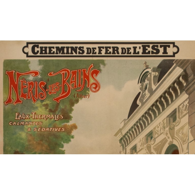 Vintage travel poster - A.M. - 1900 - Neris les bains- Allier - 43.1 by 28.9 inches - 2