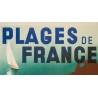Affiche ancienne de voyage - M.Ponty - 1935-  Plages de France - 100 par 62 cm - 2