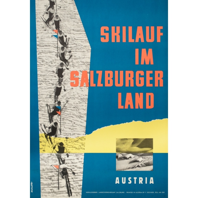 Vintage travel poster - Wallnöfer - 1960 - Salsbourg-Autriche - 33.1 by 23.2 inches