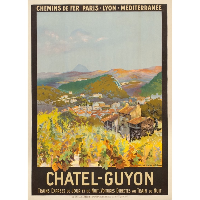 Affiche ancienne de voyage - Julien Lacaze - Ca 1910 - Chatel Guyon - 107 par 77.5 cm