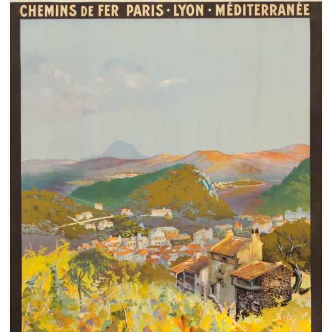Affiche ancienne de voyage - Julien Lacaze - Ca 1910 - Chatel Guyon - 107 par 77.5 cm - 2 Affiche ancienne de voyage - Julien Lacaze - Ca 1910 - Chatel Guyon - 107 par 77.5 cm - 2