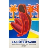 Affiche ancienne de voyage - Villemot - 1968 - Visitez la côte d'Azur - 100 par 63 cm