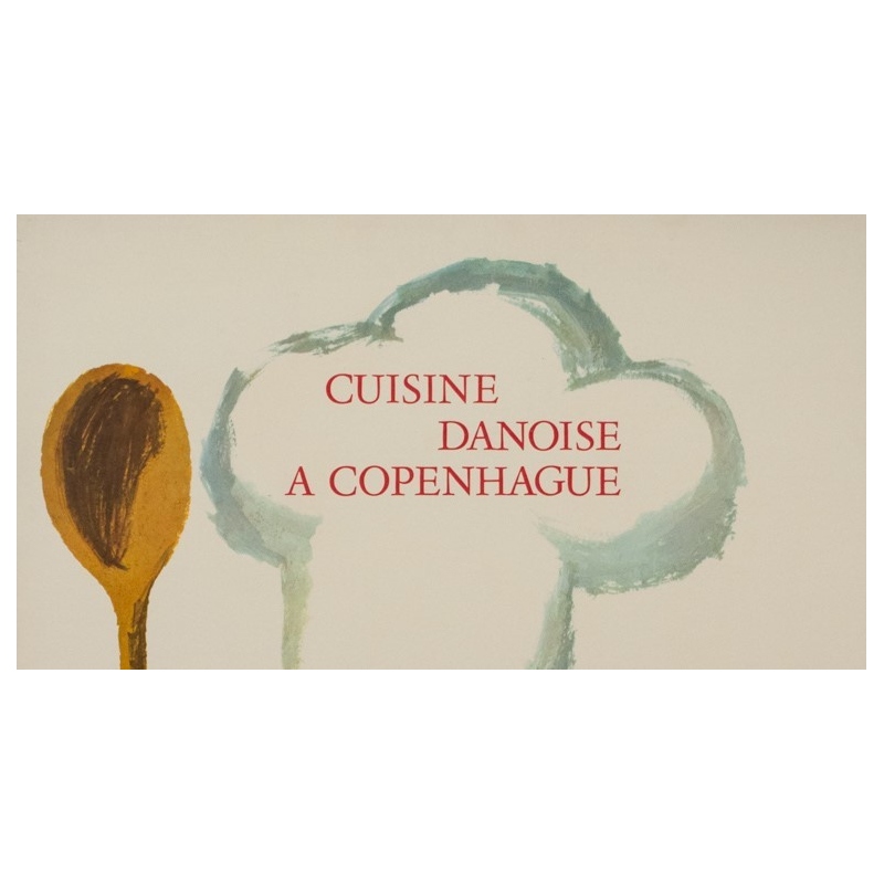 Vintage advertising poster - Antoin - 1963 - Cuisine Danoise à Copenhague - 39.2 by 24.8 inches - 2