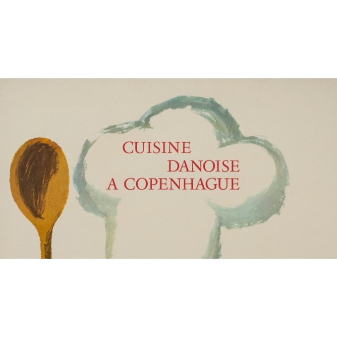 Affiche ancienne de publicité - Antoin - 1963 - Cuisine Danoise à Copenhague - 99.5 par 63 cm - 2