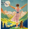 Vintage travel poster - L - 1954 - Klosters - Suisse-Grisons - 40 by 25.6 inches - 3
