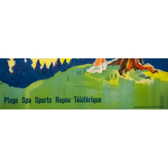 Affiche ancienne de voyage - L - 1954 - Klosters - Suisse-Grisons - 101.5 par 65 cm - 4