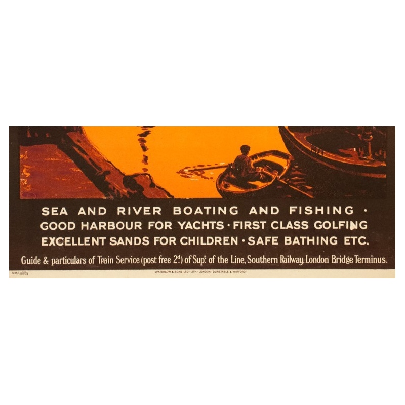 Affiche ancienne de voyage - anonyme  - 1923 - Little Hampton - 100 par 63 cm - 3