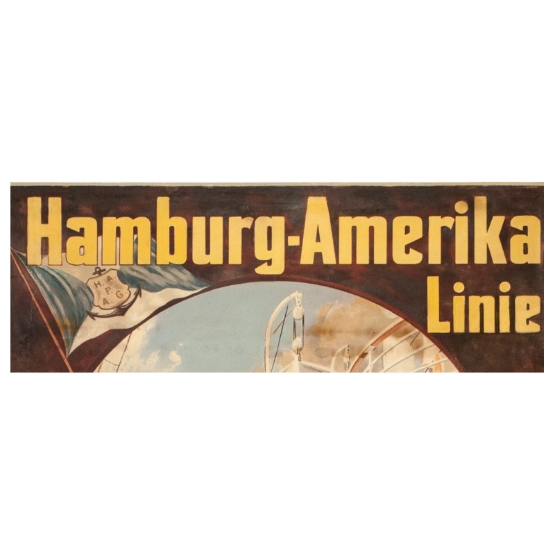 Affiche ancienne de voyage - Felix Schwormstadt - 1900- Hambourg-amerika-linie - 105.5 par 68.5 cm - 2