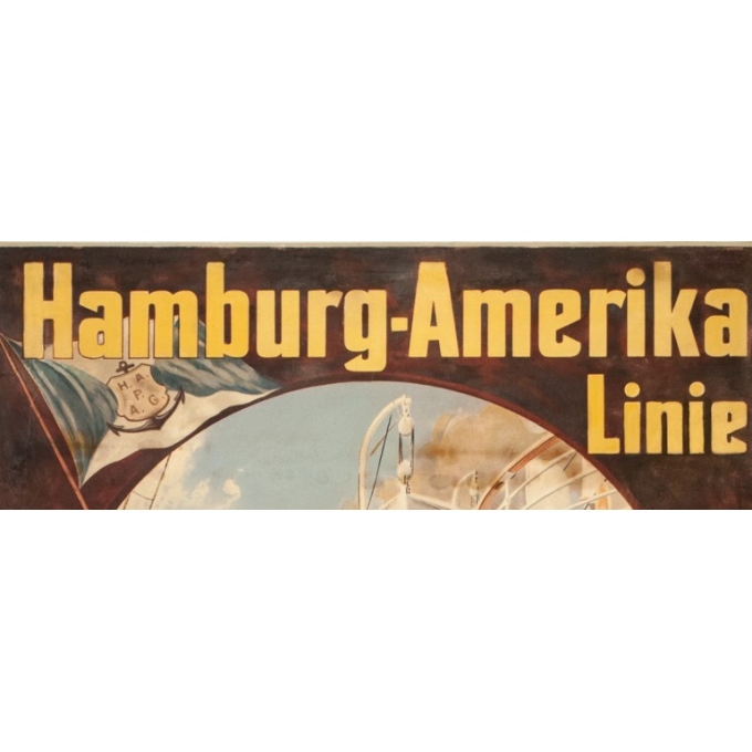 Affiche ancienne de voyage - Felix Schwormstadt - 1900- Hambourg-amerika-linie - 105.5 par 68.5 cm - 2