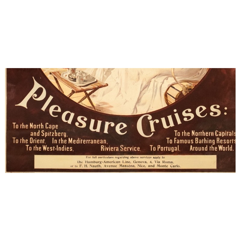 Affiche ancienne de voyage - Felix Schwormstadt - 1900- Hambourg-amerika-linie - 105.5 par 68.5 cm - 4