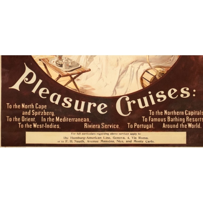 Affiche ancienne de voyage - Felix Schwormstadt - 1900- Hambourg-amerika-linie - 105.5 par 68.5 cm - 4