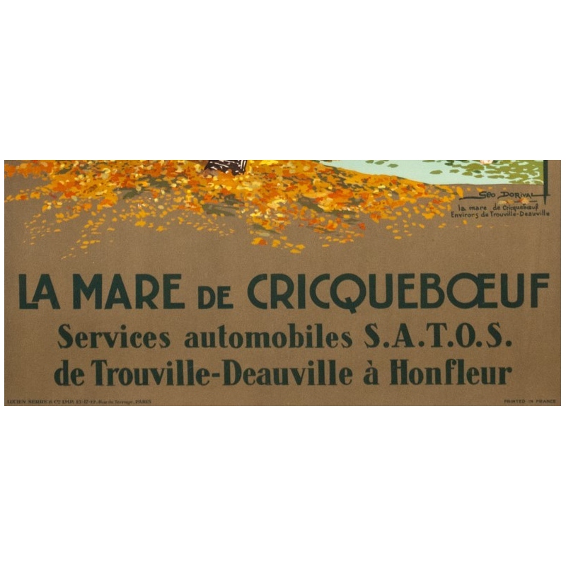 Affiche ancienne de voyage - Geo Dorival  - 1925 - La Marre de crique boeuf- 100 par 62 cm - 3