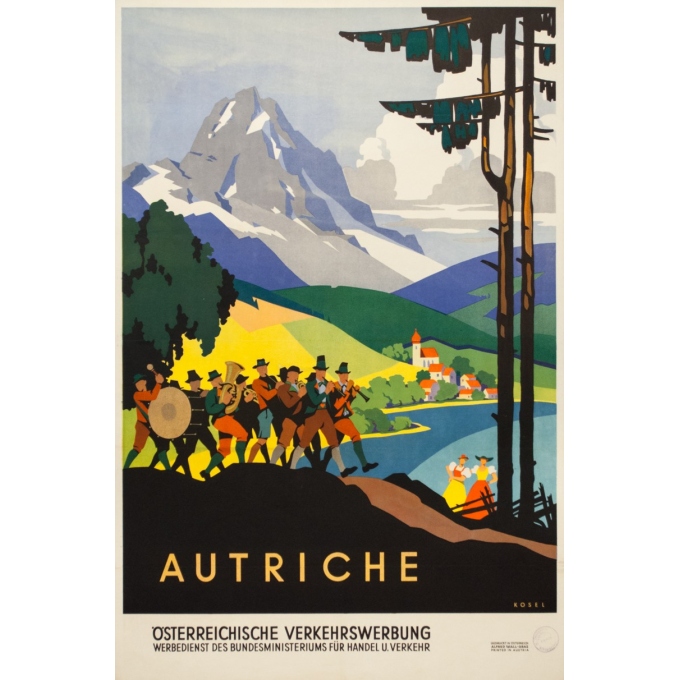 Affiche ancienne de voyage - Das kleeblatt - 1950 - Autriche - 95 par 63.5 cm