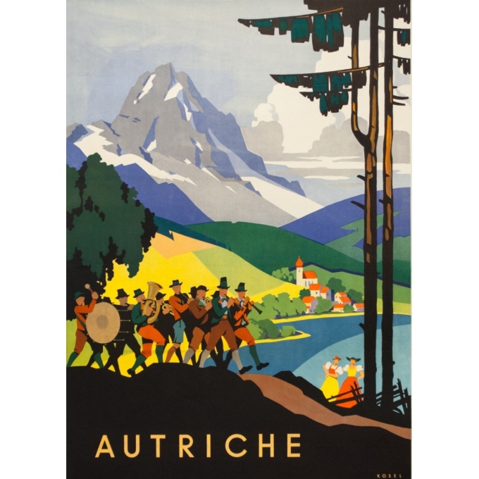 Affiche ancienne de voyage - Das kleeblatt - 1950 - Autriche - 95 par 63.5 cm - 2