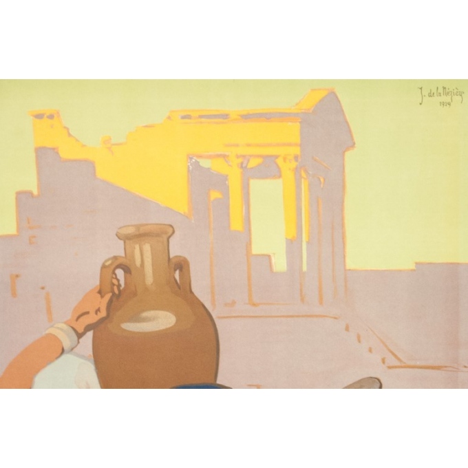 Affiche ancienne de voyage - Joseph de la Nézière - 1929- Douggas- Visitez la Tunisie - 100 par 63 cm - 2